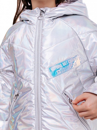 Куртка для девочки Батик "Илана" металлик серебро